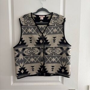 Energie BI currants recycled wool blend sweater vest in a black and white